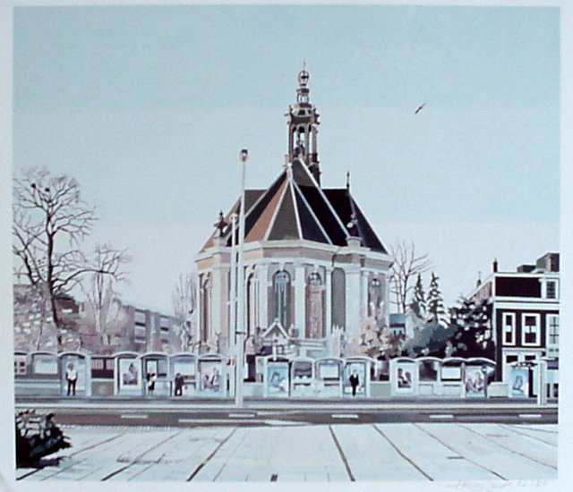 Hoofdfoto Den Haag, Oude kerk en bushokjes