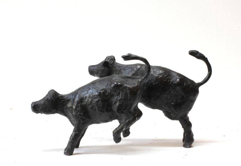 Foto 2 van 2 kleine dansende koeien