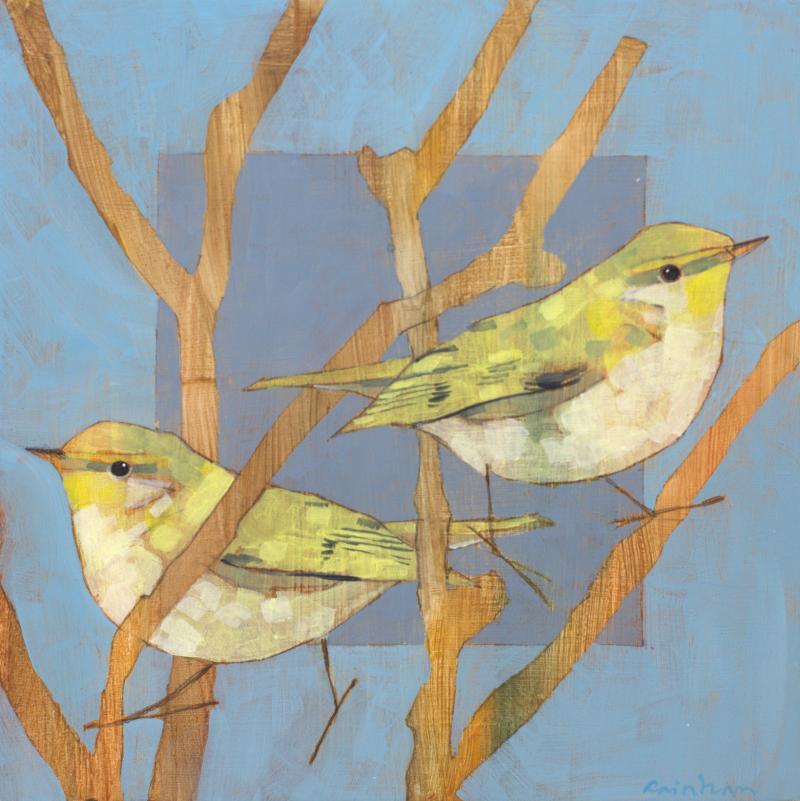 Hoofdfoto Two Wood Warblers in Trees