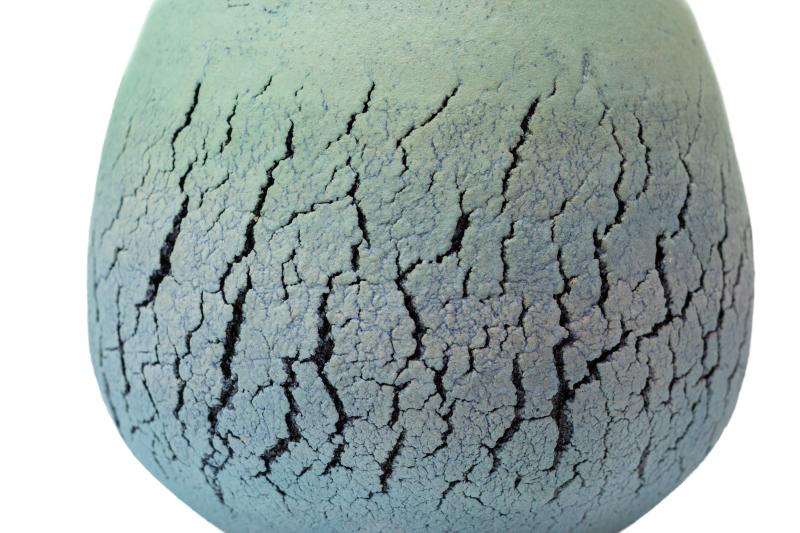 Foto 2 van Blauwgroene vaasvorm met goud accent