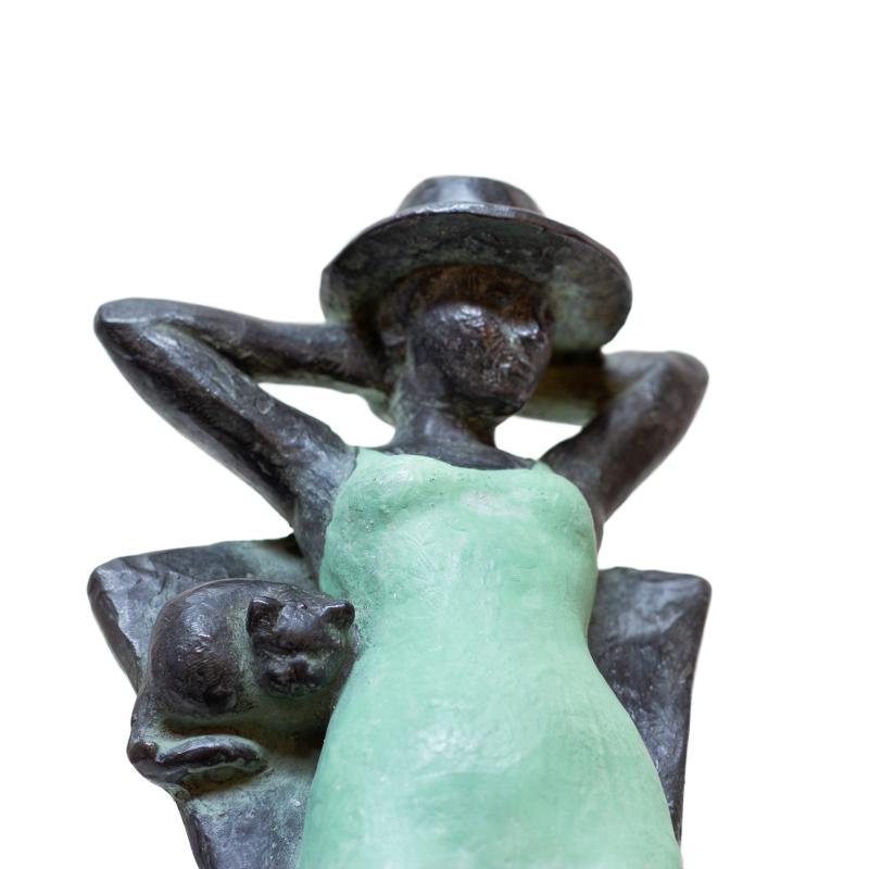 Foto 2 van Samen in de zon (vrouw met kat)